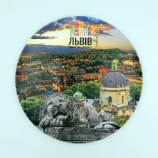 Сувенирная тарелка 160 мм с крючком плоское дно Львов