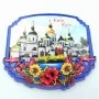 Керамічний магніт Рамка з квітами Україна