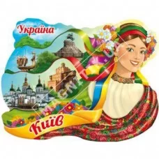 Магніти керамічні. Київ. Українка і стрічки