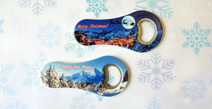 Сувенирные открывалки на магните с новогодней тематикой