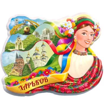 Керамические магнитики. Харьков. Ленточки и достопримечательности